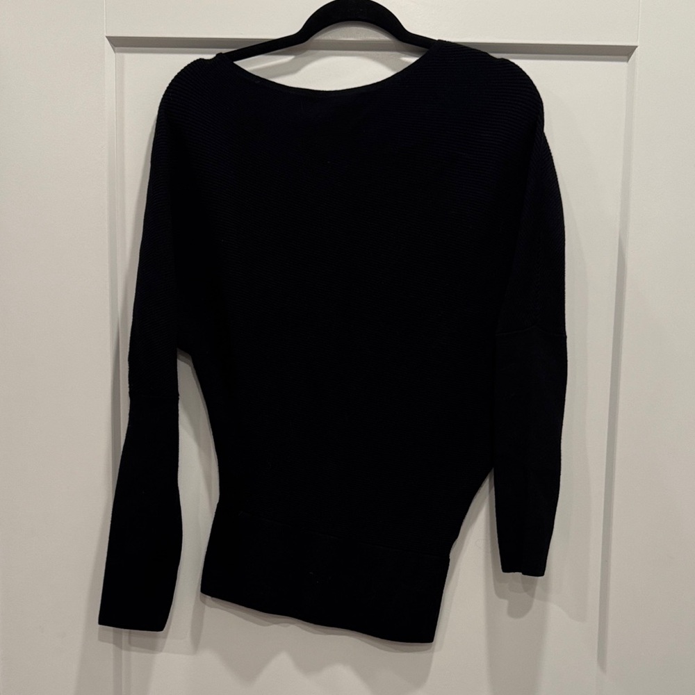 Banana republic black sweater microribbed boat neck long